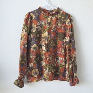 NWOT Les Amis Floral Long Sleeve Blouse